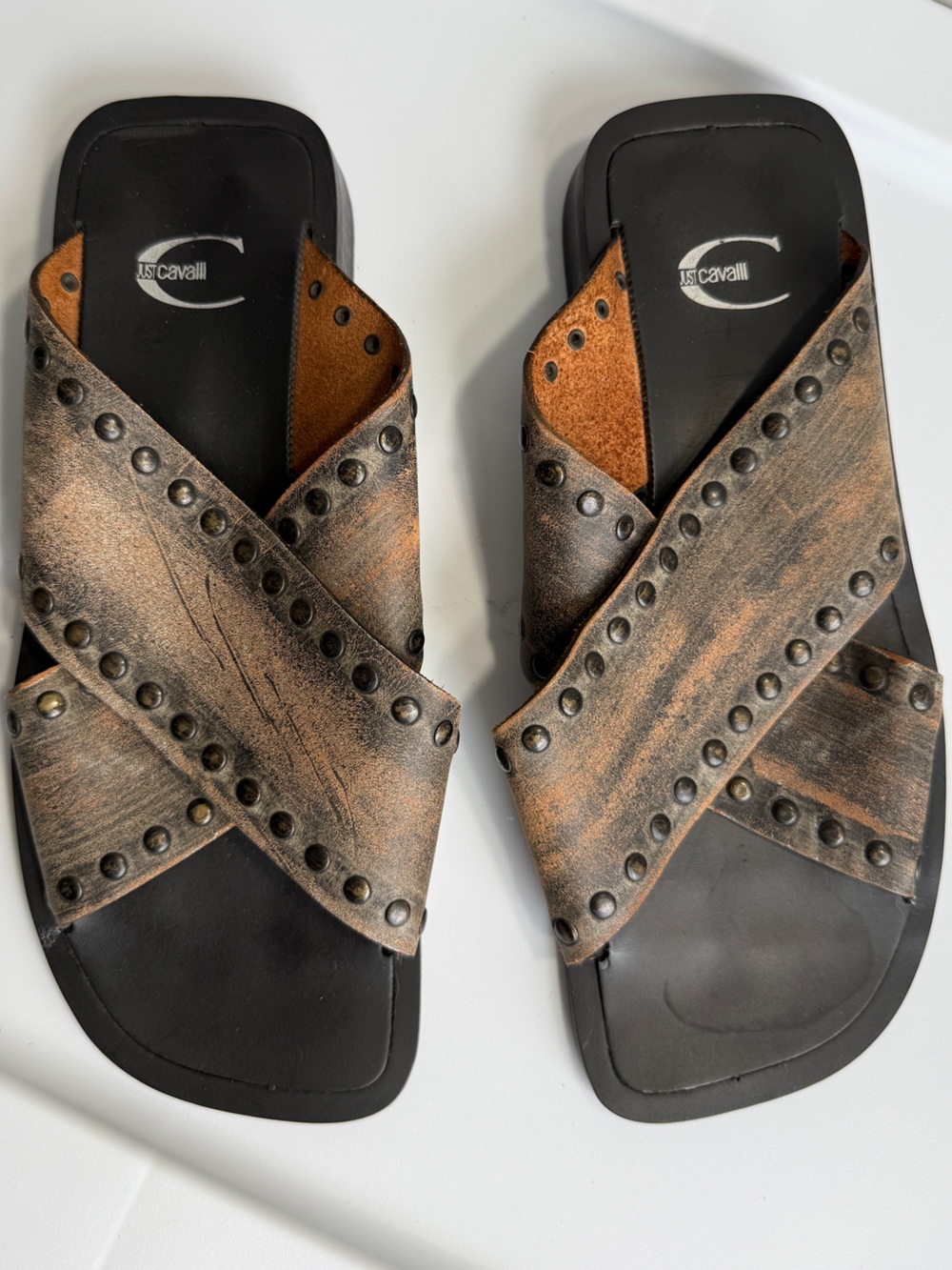 Just CAVALLI Leather Strap Sandals - Picture 8 of 11